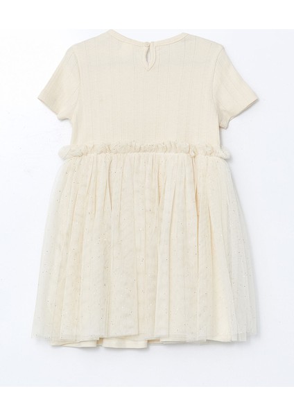 Yeni Sezon Nakışlı Penye Tüllü Kız Çocuk Elbise fiyatları