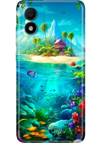 Tcl 303 Kılıf Silikon Renkli Phone Case Island