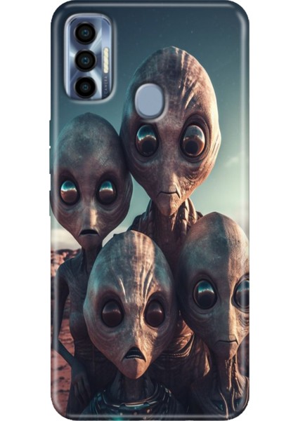 Tecno Spark 7 Pro Kılıf Renkli Silikon Ufo