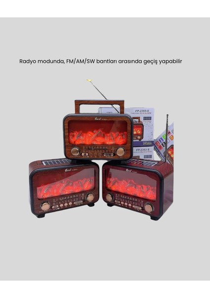 Alev Işığı Efektli Solar Hoparlör Radyo Destekli Taşınabilir indirimleri