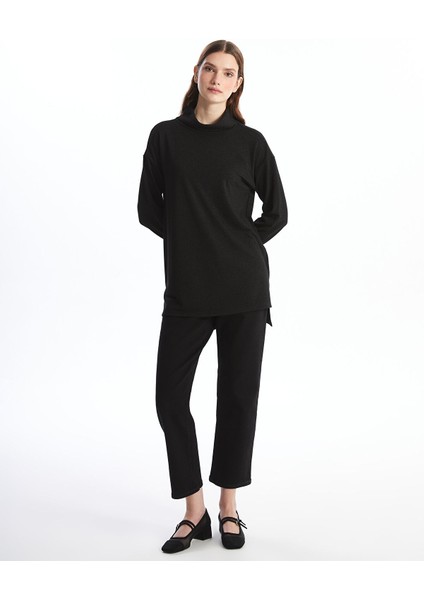 Yeni Sezon Dik Yaka Desenli Oversize Kadın Tunik modelleri