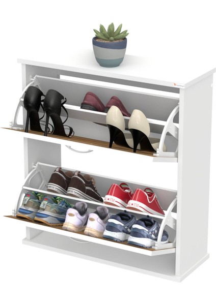 Umay Asma (72 Cm) Ayakkabılık 2 Düşer Kapaklı 4 Raflı (5 Farklı Renk Seçeneği)