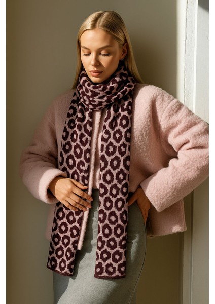 Kadın Leopar Desenli Çift Taraflı Triko Atkı fiyatları