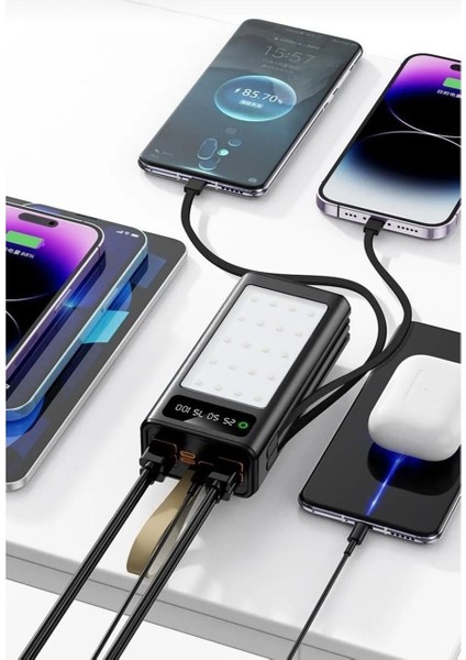 Pw-85 30000 Mah LCD Gösterge 4xusb Dahili Lightning Type-C, Mikro Powerbank modelleri