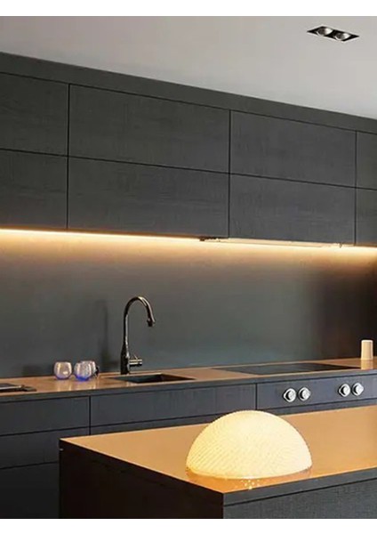 Mutfak Dolabı Tezgah Üstü Için 5 Metre Gün Işığı Şerit LED Işık Adaptörlü Aç-Kapa Anahtarlı