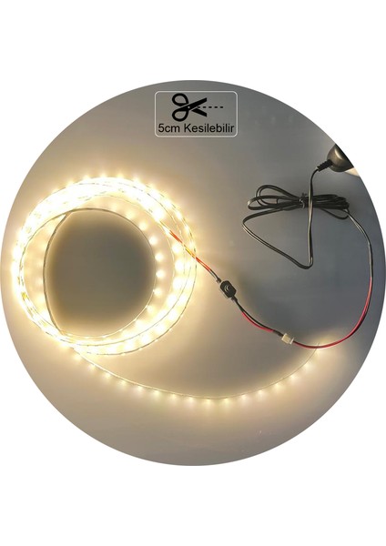 Mutfak Dolabı Tezgah Üstü Için 5 Metre Gün Işığı Şerit LED Işık Adaptörlü Aç-Kapa Anahtarlı fiyatları