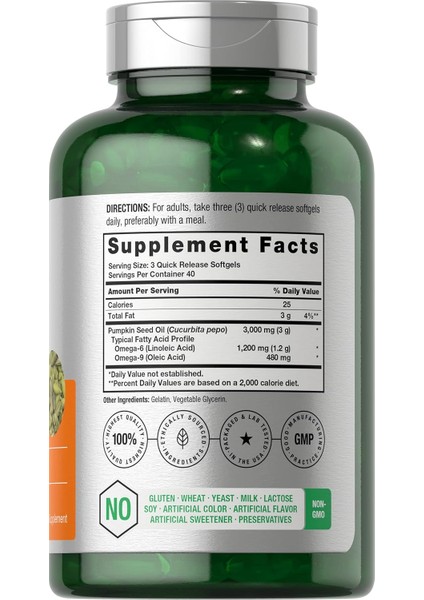 Horbäach Pumpkin Seed Oil 3000MG 120 Softgel modelleri