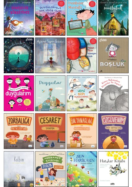 Duygular Mutfağı + Endişeler Kükreyince + Ağlamak Yağmur Gibidir + Boşluk + Hatalar Kitabı + Mutluluk + Zorbalığa Karşı Taktiklerim Var + Balyanaklar Için Mahremiyet Kitabı / 20LI P4C