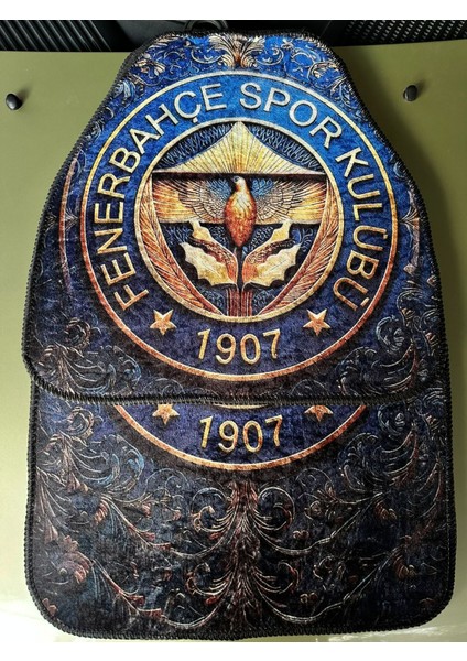 Lacivert-Sarı Temalı, Sanatsal Baskılı Fenerbahçe Oto Dekor Paspas