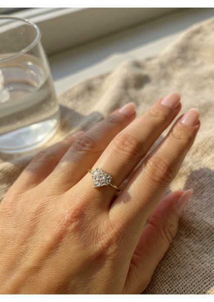 Ayarlanabilir Çelik Crystal Heart Yüzük – Gold Renk / Luna Love Collection fiyatları