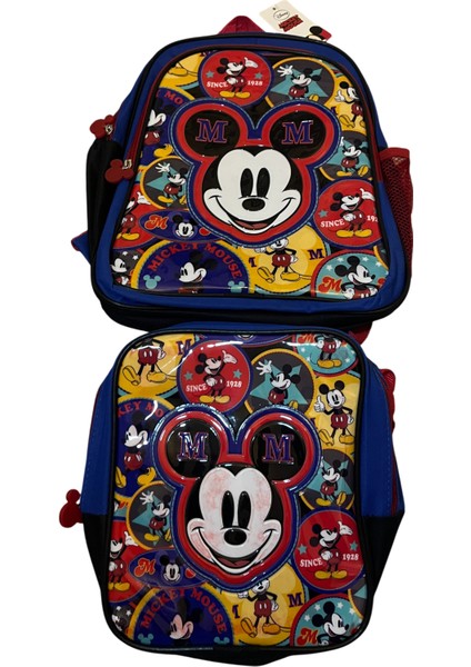 Lisanslı Mickey Mouse Desenli Ilkokul Çantası/sırt Çantası ve Beslenme Çantası