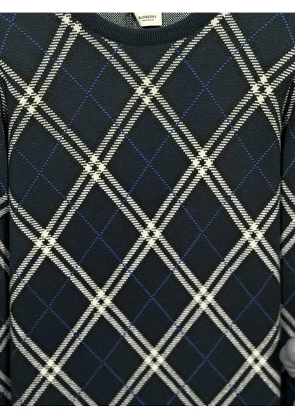 Lacivert Desenli Erkek Triko Kazak - Burberry Özel Seri Ürün fiyatları