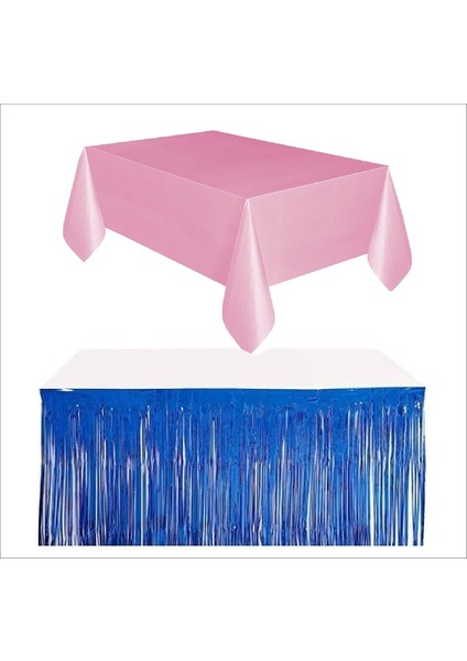 Pembe Masa Örtüsü, Lacivert Masa Eteği