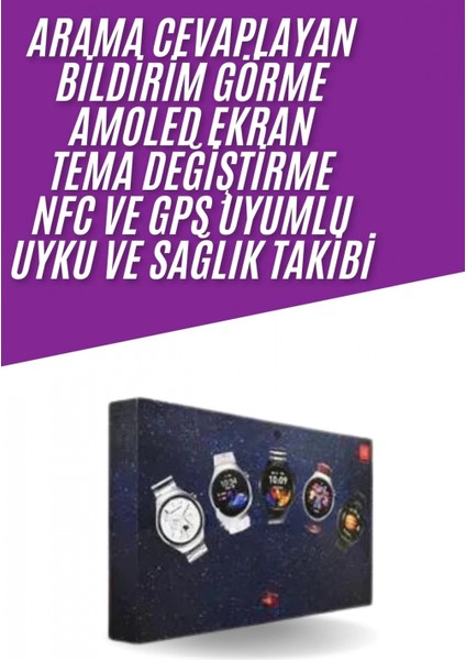 Unısex Yuvarlak Ekranlı 7 Kordonlu Akıllı Saat GPS Destekli Çoklu Kordon Seçeneği fiyatları