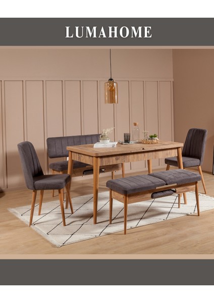 Gordes Atlantik-Gri Extra Yemek Masası Takımı