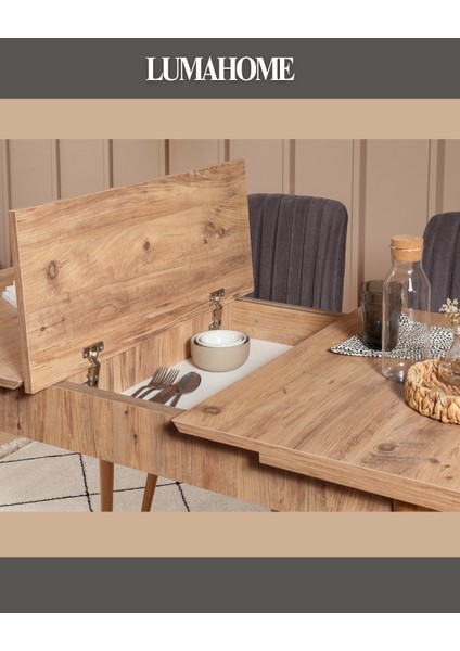 Gordes Atlantik-Gri Extra Yemek Masası Takımı