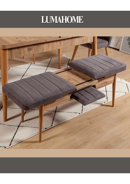 Gordes Atlantik-Gri Extra Yemek Masası Takımı