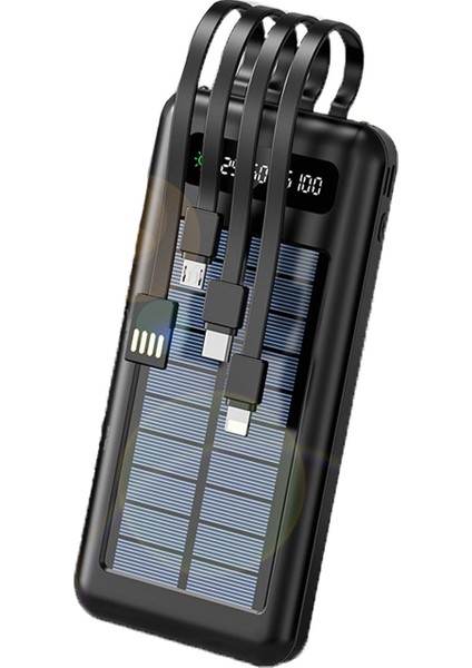 Pw-60 20.000MAH Güneş Enerjili Powerbank | Usb-C & Lightning & Micro USB