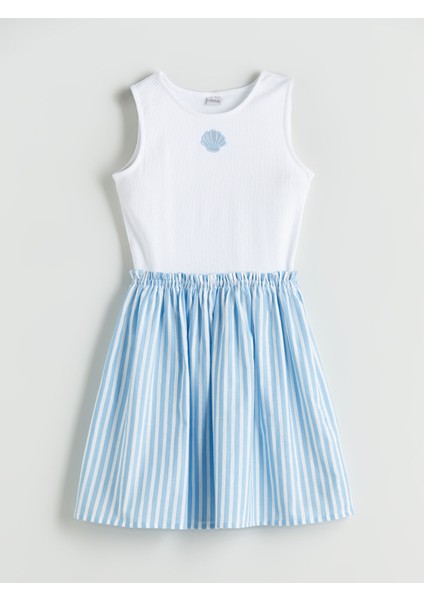 Yeni Sezon Bisiklet Yaka Kız Çocuk Elbise