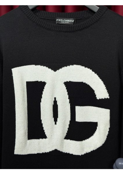 Dg Logo Işlemeli Siyah Erkek Triko Kazak - Dolce Gabbana Yeni Sezon Ürünü fiyatları