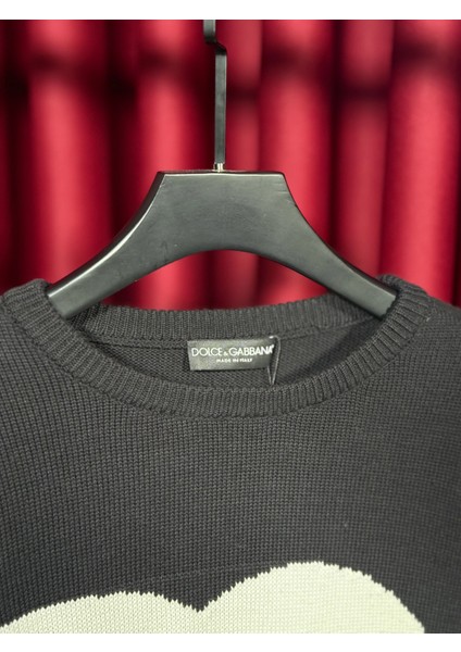 Dg Logo Işlemeli Siyah Erkek Triko Kazak - Dolce Gabbana Yeni Sezon Ürünü modelleri