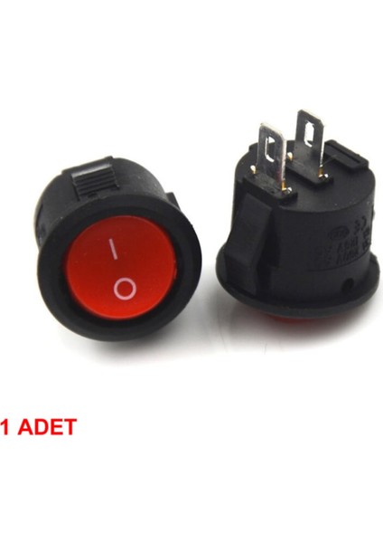 16MM Yuvarlak 2 Pin Anahtar Switch Mini Buton Kırmızı Plastik Açma Kapama On / Off