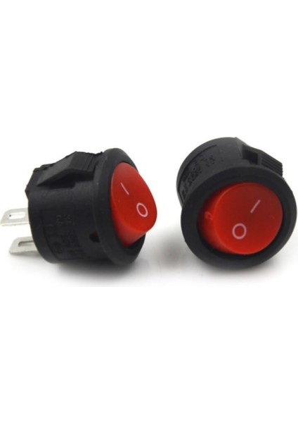 16MM Yuvarlak 2 Pin Anahtar Switch Mini Buton Kırmızı Plastik Açma Kapama On / Off modelleri