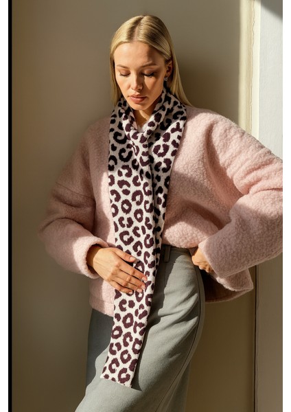 Kadın Leopar Desenli Çift Taraflı Triko Atkı fiyatları