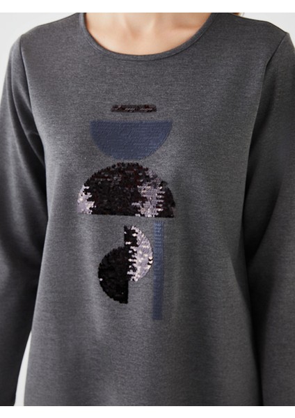 Yeni Sezon Bisiklet Yaka Işlemeli Uzun Kollu Kadın Tunik fırsatları