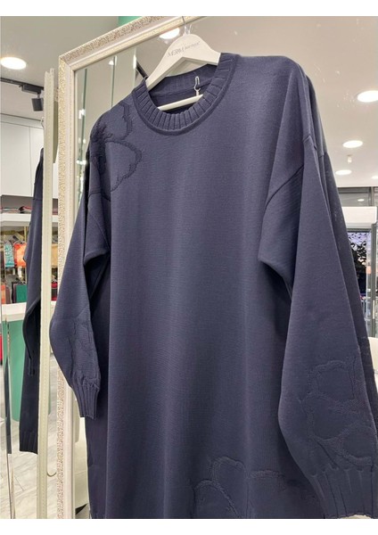 Adn Merserize Çiçekli Tunik - Lacivert - 2 fiyatları