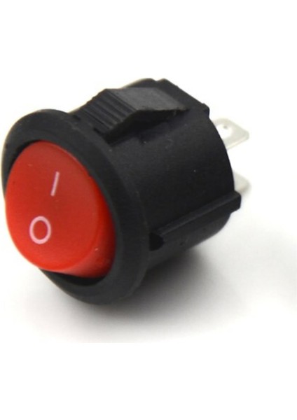 16MM Yuvarlak 2 Pin Anahtar Switch Mini Buton Kırmızı Plastik Açma Kapama On / Off