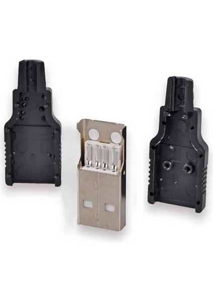 Kutulu USB Type A Erkek Soket USB 2.0 4 Pin Plastik Kapak Dıy Tip Elektronik Cihaz USB