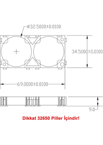 32650 2li Pil Tutucu Birleştirici 32700 Lityum Lion Lipo Batarya Pil Yuvası Mobil Güç Kaynağı modelleri