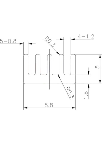 8.8mm x 8.8mm x 5mm Alüminyum Metal Soğutucu Blok Radyatör Amfi LED Entegre Transistor VGA Ram modelleri
