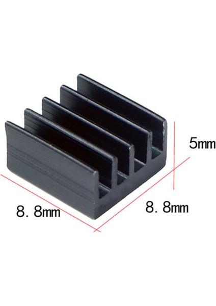 8.8mm x 8.8mm x 5mm Alüminyum Metal Soğutucu Blok Radyatör Amfi LED Entegre Transistor VGA Ram
