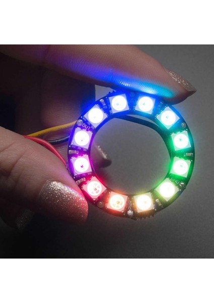 12 Bit Neopixel Halka Ring WS2812B 5050 Rgb LED Modül 12’li Dijital Adreslenebilir Lamba Programlana fırsatları