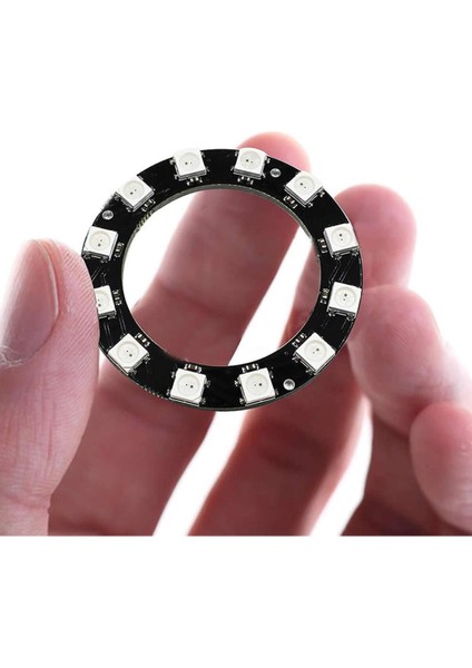 12 Bit Neopixel Halka Ring WS2812B 5050 Rgb LED Modül 12’li Dijital Adreslenebilir Lamba Programlana