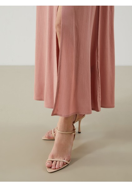 Yeni Sezon V Yaka Krinkle Elbise modelleri