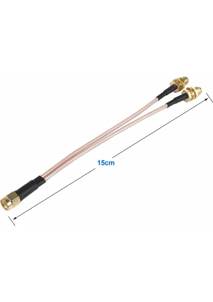 Y Tip RG316 15CM 1x Sma Erkek 2x Sma Dişi Kablo Rf Uzatma Kablosu Altın Kaplama Soket 0-6ghz Wi-Fi