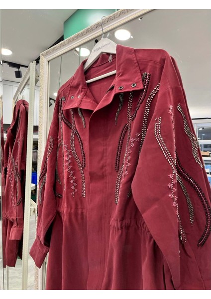 Adn Taşlı Ceket Cupra Karışımlı - Vişne Çürüğü - 2 fiyatları