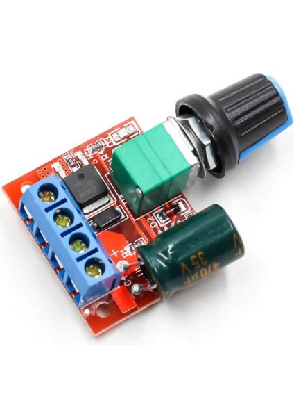5V 35V 5A Mini Dc Motor Sürücü Hız Kontrol Devresi 0-100 Pot Kontrollü Pwm Açma Kapama Butonlu Ayarl