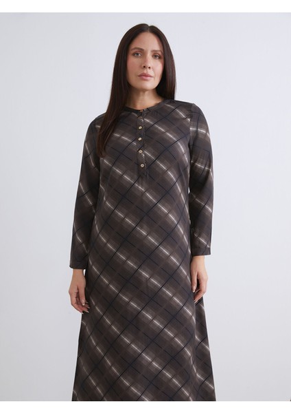 Yeni Sezon Büyük Beden Hakim Yaka Ekose Elbise fiyatları