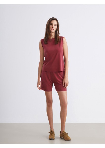 Yeni Sezon Beli Lastikli Kadın Şort