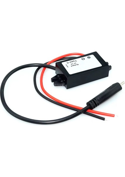 12.2V / 24V To Type-C 5V 3A Modül F35J5V3A 30CM USB Kablolu Su Geçirmez Şarj Telefon Araba