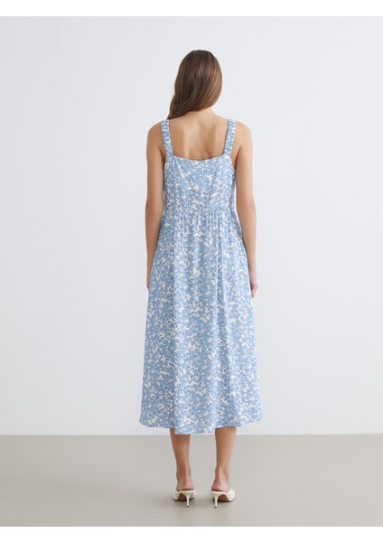 Yeni Sezon Kare Yaka Çiçekli Elbise fırsatları