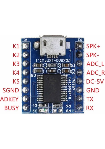 JQ6500 16MBIT Mini Ses Mp3 Wmv Player Ses Müzik Çalma Kartı Micro USB Uart Haberleşme 5 Tuşlu Kontrl