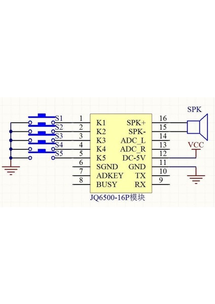 JQ6500 16MBIT Mini Ses Mp3 Wmv Player Ses Müzik Çalma Kartı Micro USB Uart Haberleşme 5 Tuşlu Kontrl
