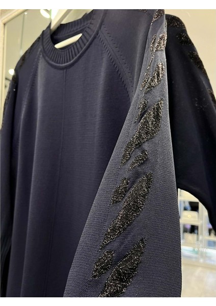 Adn Simli Kol Merserize Tunik - Lacivert - 2 fırsatları