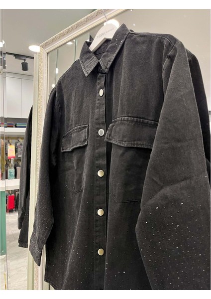 Adn Boncuklu Kot Gömlek - Siyah - 1 fiyatları