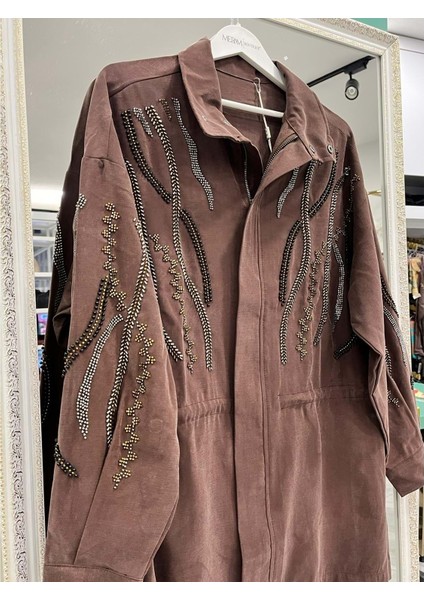 Adn Taşlı Ceket Cupra Karışımlı - Acı Kahve - 2 modelleri